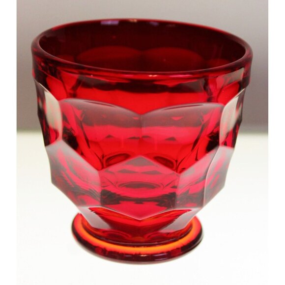 7 Viking Drinking Glass Tumbler Goblet Honeycomb Ruby Red lite Blue Clear Cobalt - Picture 15 of 16